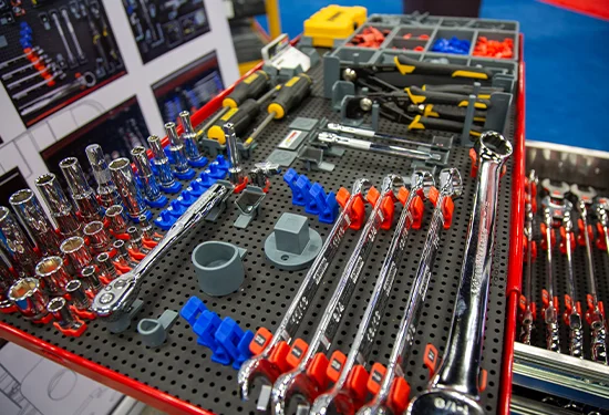 Tool Tray with Wrenches, Sockets, and Tollgrid Containers