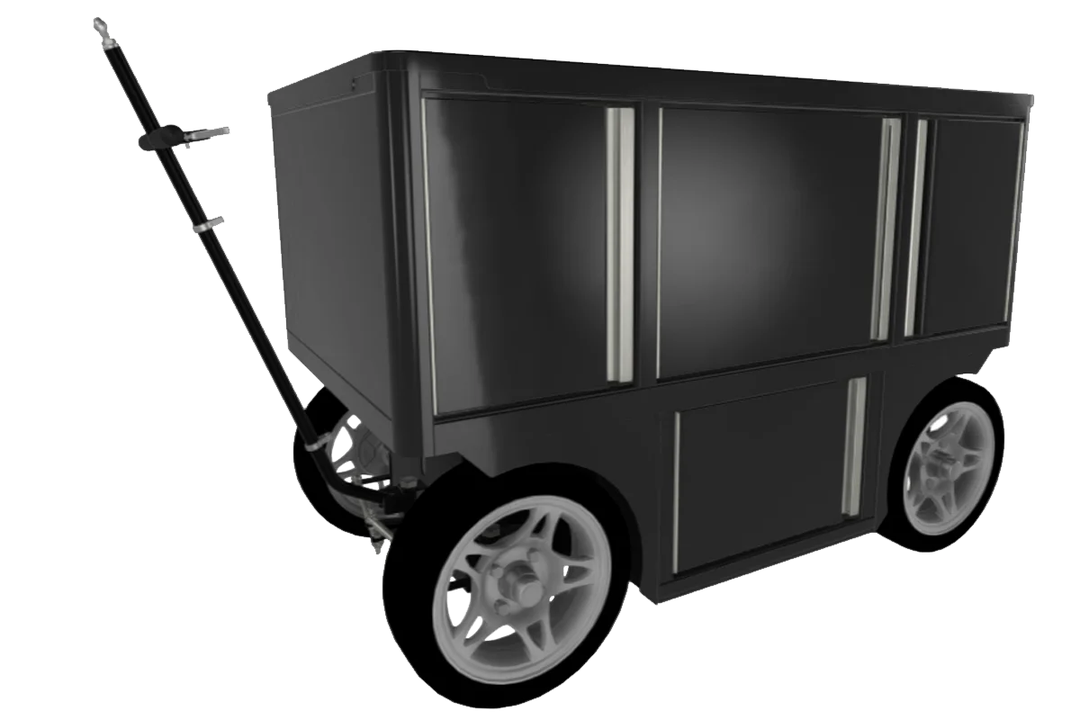 Black Worktop Cart Rendering