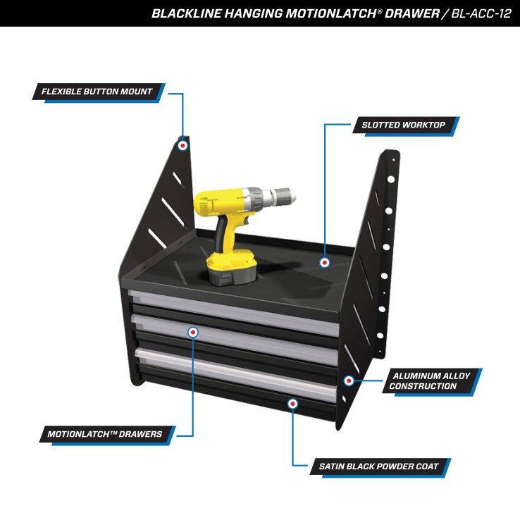 Drawer Annotation Hanging MotionLatch® Drawer Cabinet