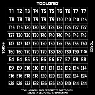 Toolgrid SAE Label Kit (TGL-SAE)