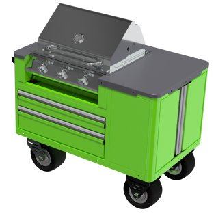 BadAss Grill Cart Tool Cabinet White